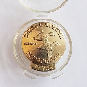 Ducks Unlimited Sponsor Pin Gold Plate 10‎ Years Rare 2004 Redhead Duck